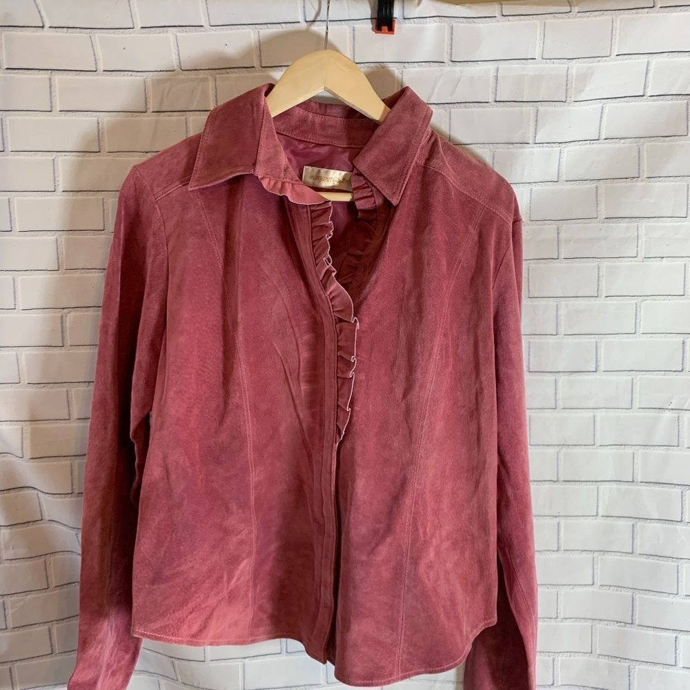 Margaret Godfrey Dusty‎ Pink Washable Suede Jacket
